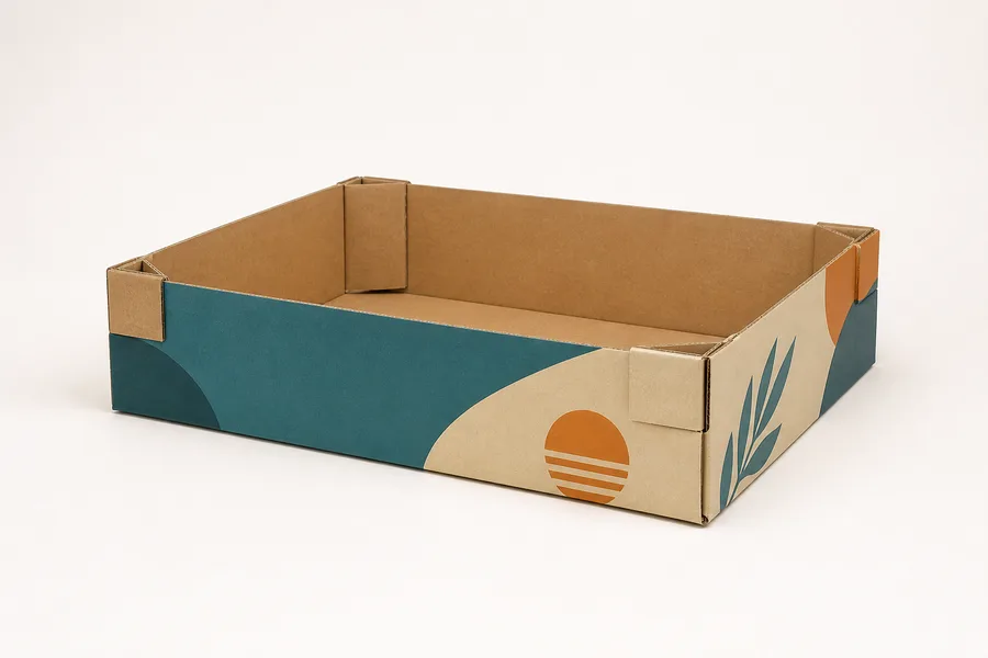 Self-locking corner tray Finished box