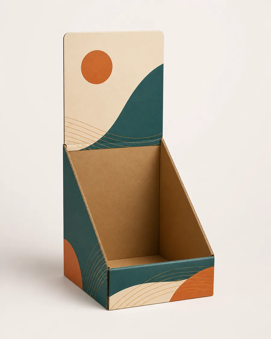 High-back display Finished box